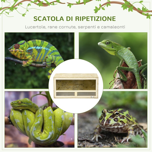 Ξύλινο Ενυδρείο για Ερπετά / Terrarium με Συρόμενες Γυάλινες Πόρτες...