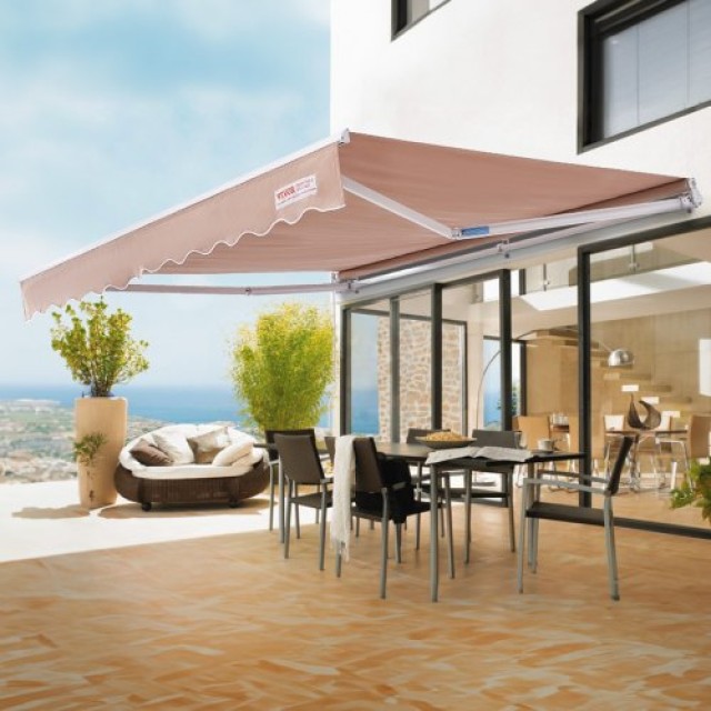 VEVOR Χειροκίνητη Αναδιπλούμενη Τέντα, 13 x 8 ft, Αδιάβροχη Πολυεστερική Τέντα με Μανιβέλα για Αυλή/Μπαλκόνι  SSSZYPKQSQBSR0WE6V0