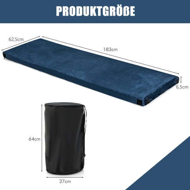 Costway  Άνετο και Πρακτικό Στρώμα Κάμπινγκ με Memory Foam και Αδιά...