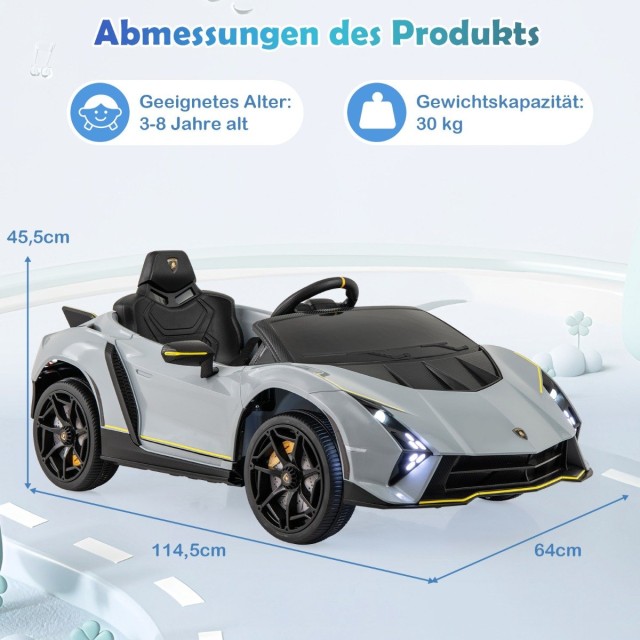 Costway  Ηλεκτρικό Παιδικό Αυτοκίνητο Lamborghini με Υδραυλικές Πόρτες και LED Φώτα TQ10297DE-GR