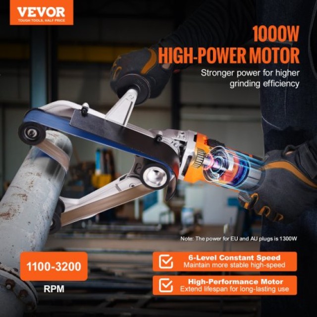 VEVOR Γυαλιστικό Σωλήνων 1300W με 50 Ταινίες Λείανσης  GDSDJ800W15X...