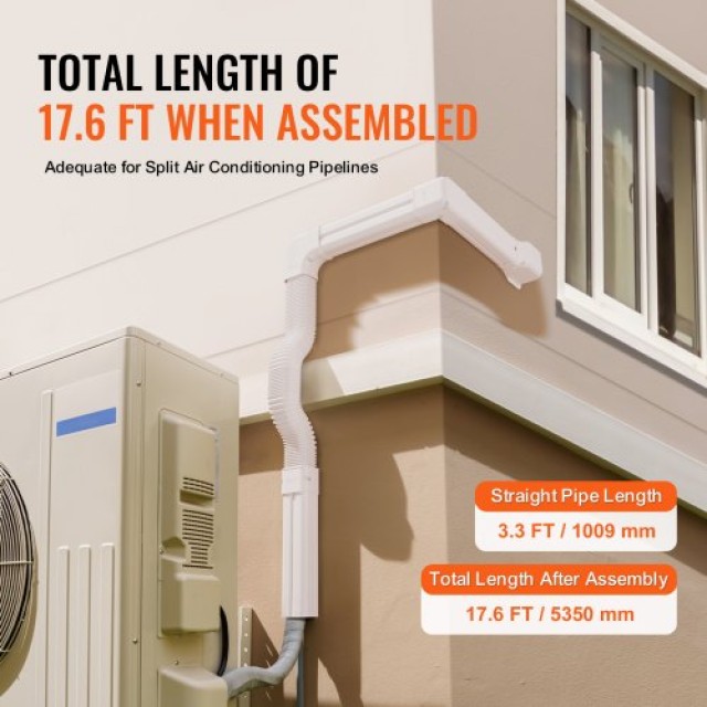 VEVOR  Κάλυμμα Γραμμής Mini Split 76.2mm Π x 5350mm Μ, Διακοσμητικό...