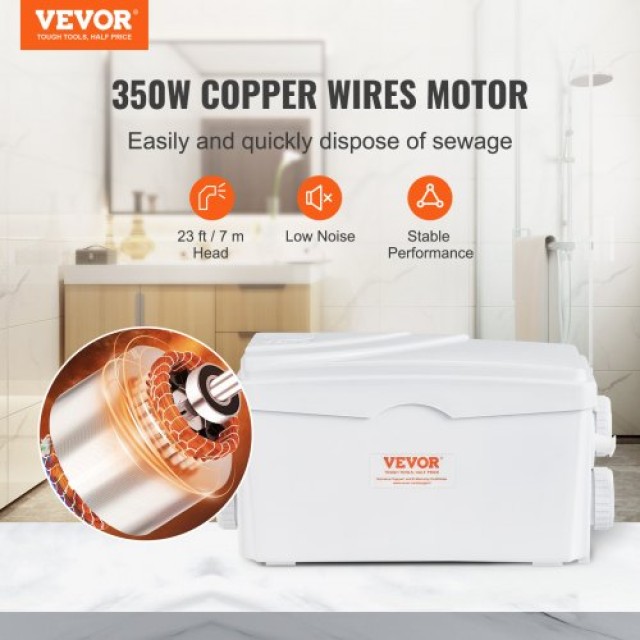 Αντλία Μακερατέρ VEVOR 350W για Υπόγειο και Κουζίνα  HSBXWG350W7MSJ...