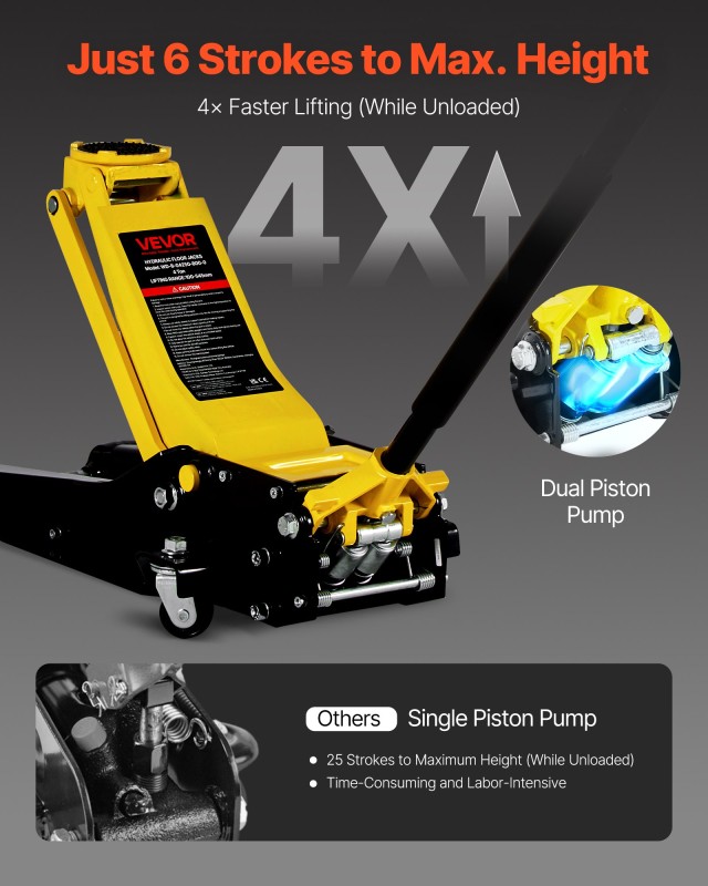 VEVOR Ανυψωτικό Δαπέδου Χαμηλού Προφίλ, 4 Τόνων, Υδραυλικό Ανυψωτικ...