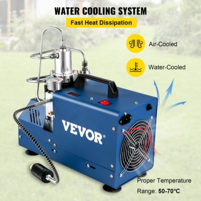 VEVOR  Συμπιεστής Υψηλής Πίεσης 4500PSI/30MPA/300BAR, 1800W 220V για Αεροβόλα & Καταδυτικές Φιάλες GYQBSD1.8KW--NR9YV2