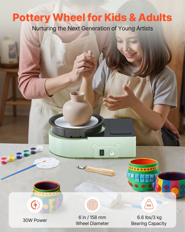 VEVOR Ηλεκτρικός Μίνι Κεραμικός Τροχός για Παιδιά και Ενήλικες 158 ...