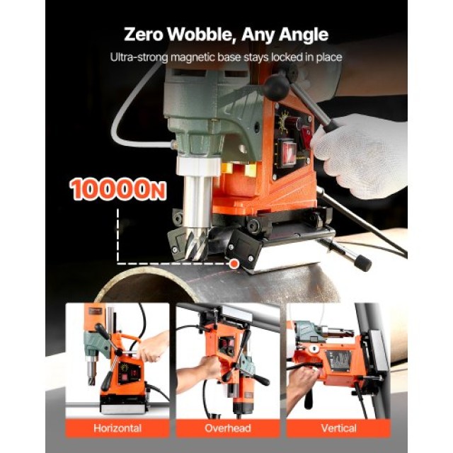 VEVOR Ισχυρό Μαγνητικό Δράπανο 1400 W, 0-850 RPM με 6 Πυρήνες Δράπα...