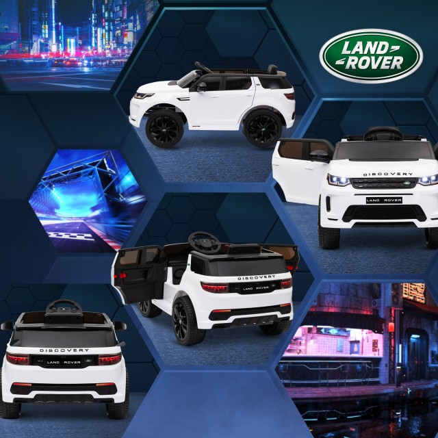 AIYAPLAY  Ηλεκτρικό Αυτοκίνητο για Παιδιά με Άδεια Land Rover με Φώτα, Κόρνα και Ζώνη Ασφαλείας, 106x65.5x51 εκ., Λευκό  370-343V90WT