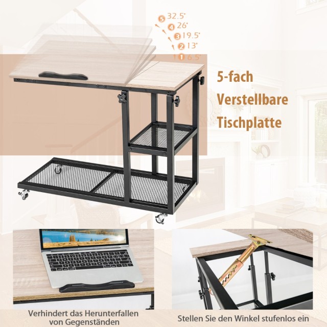 Costway Ρυθμιζόμενο Τραπέζι Laptop με Αποθηκευτικό Χώρο 80 x 40 x 9... Costway Ρυθμιζόμενο Τραπέζι Laptop με Αποθηκευτικό Χώρο 80 x 40 x 9...