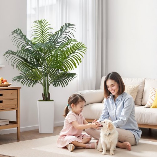 VEVOR Διακοσμητικός Τεχνητός Φοίνικας  Areca  ύψους 152,4 cm με λευ...
