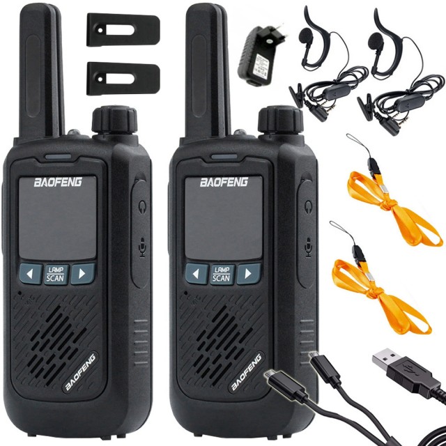 Σετ 2 Ασύρματων Walkie Talkie PMR Ραδιοτηλεφώνων με Ακουστικά 5907451353073 Verk Group