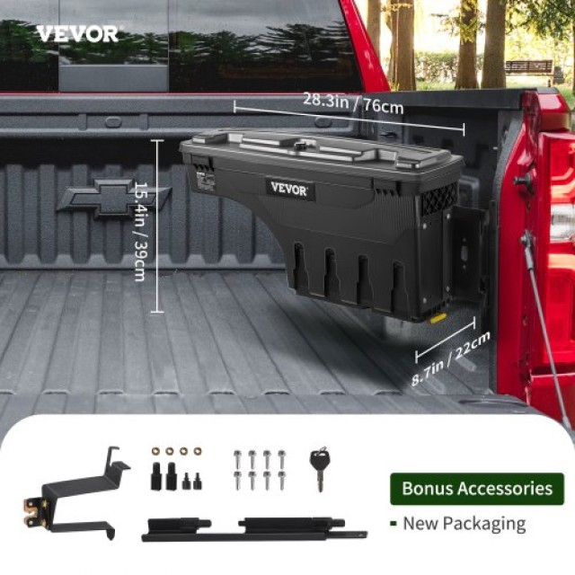 VEVOR Κουτί Αποθήκευσης Φορτηγού, Αδιάβροχο, 20L, Chevrolet Silverado/GMC Sierra 2019-2021, Δεξιά Πλευρά, Μαύρο  KCLJGJXCKCBDDMP3IV0