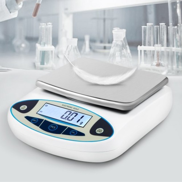 Ζυγός Ακριβείας VEVOR 5000g x 0.01g για Εργαστήριο και Κοσμήματα  FX5000GX0.01GKGEMV2