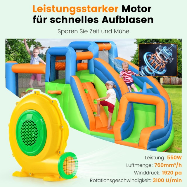 Costway  550W Φυσητήρας Φουσκωτού με Λαβή & Πασσάλους Αέρας Ανεμιστ...