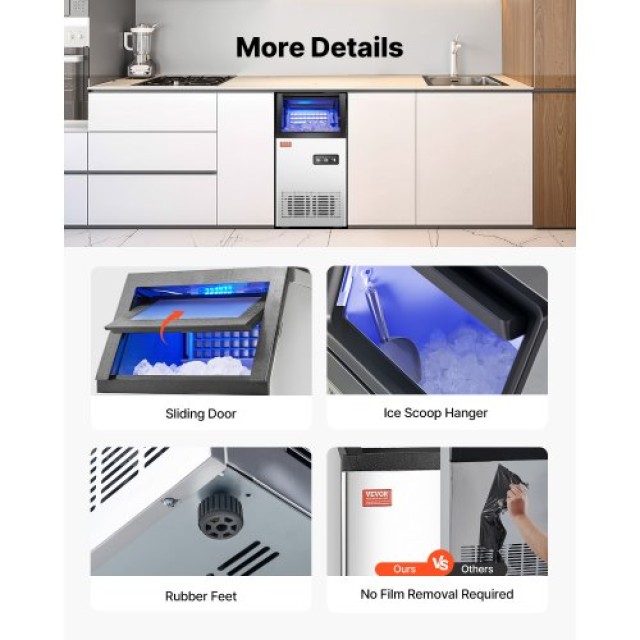 VEVOR Επαγγελματική Παγομηχανή Ελεύθερης Τοποθέτησης 110lbs/24H SYY...