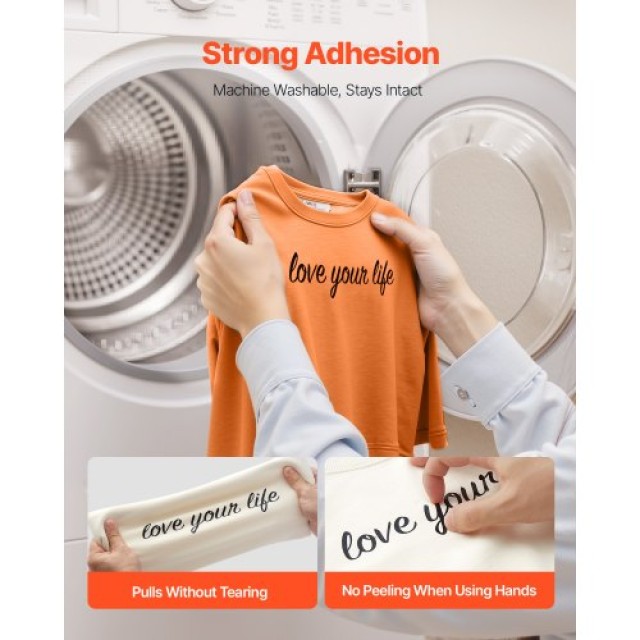 VEVOR Γυαλιστερό Μαύρο Ρολό Θερμομεταφερόμενου Βινυλίου 304.8 x 213... VEVOR Γυαλιστερό Μαύρο Ρολό Θερμομεταφερόμενου Βινυλίου 304.8 x 213...