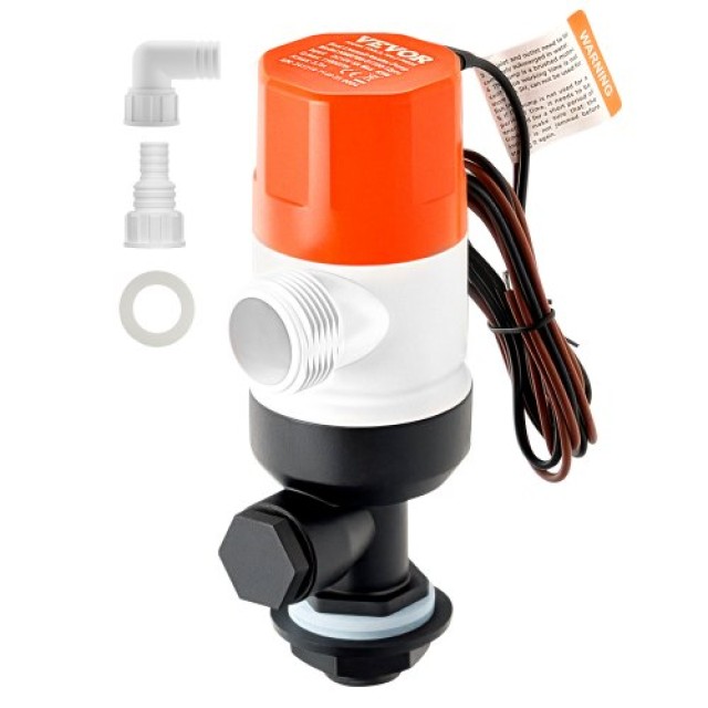 VEVOR Αντλία Ζωντανού Δολώματος Σκάφους 12V 1100GPH με 2 Εισόδους CYHSB1100GPHWGS9YV9
