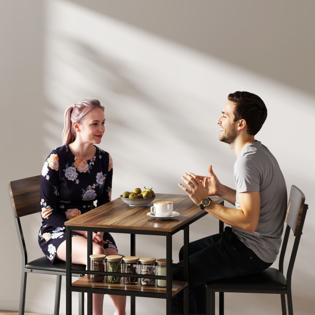 HOMCOM Μπάρα με 3 Ράφια και 2 Καρέκλες με Υποπόδιο και Πλάτη, από Ξ... HOMCOM Μπάρα με 3 Ράφια και 2 Καρέκλες με Υποπόδιο και Πλάτη, από Ξ...