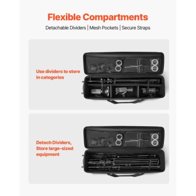 VEVOR Τροχήλατη Θήκη Εξοπλισμού Στούντιο 131x36.5x38cm για Κάμερες ...