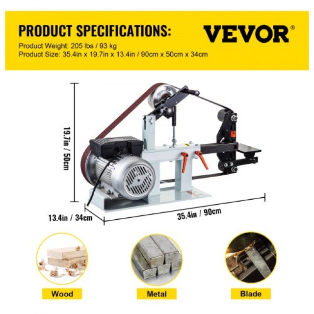 VEVOR Τροχός Ταινίας 2HP 2x82 για Κατασκευή Μαχαιριών  1.5KWDSSGJ0000001V2