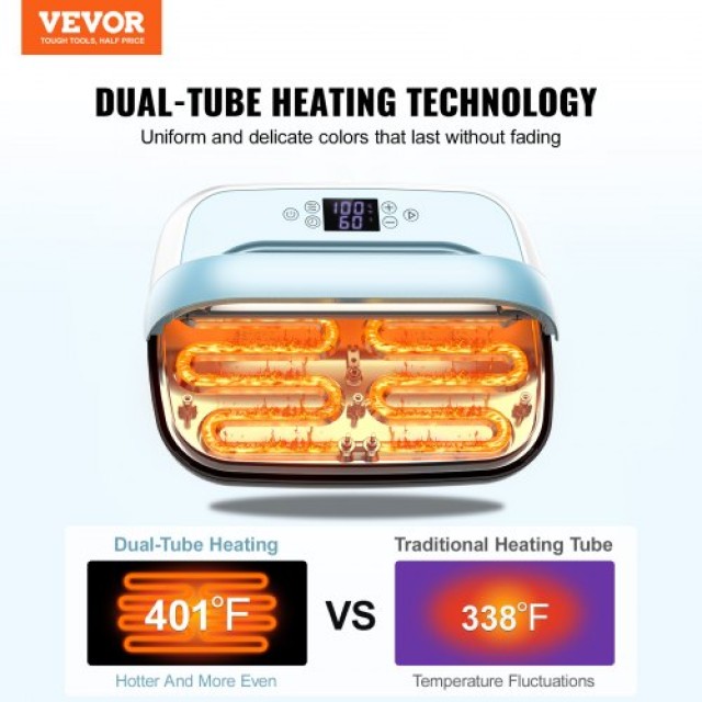 VEVOR  Φορητή Θερμοπρέσα 12x10 εκ Μπλε/Λευκό  JYTHJLBS1210JQIPXV2