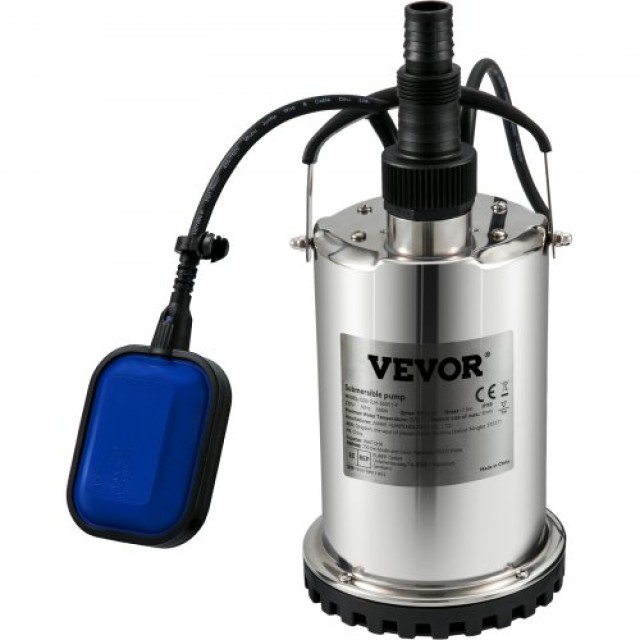 Υποβρύχια Αντλία VEVOR 550W, 9500L/H με Αυτόματο Φλοτέρ, Ανοξείδωτη για Καθαρό Νερό  WSBB075HP220V0FVJV2