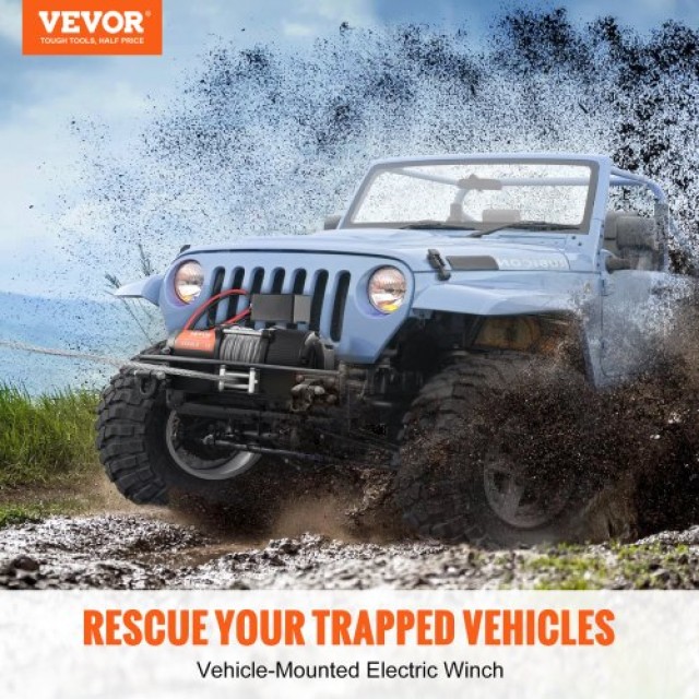 Ηλεκτρικό Βίντσι VEVOR 12V 4500 lb με Ατσάλινο Σχοινί και Ασύρματο ...