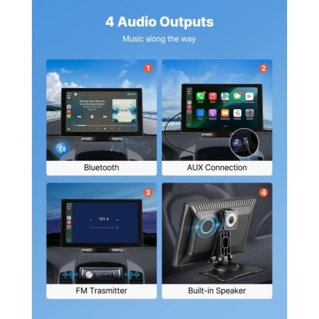VEVOR Οθόνη Αυτοκινήτου 9 με CarPlay και Κάμερες Εμπρός/Πίσω CZZKP9...