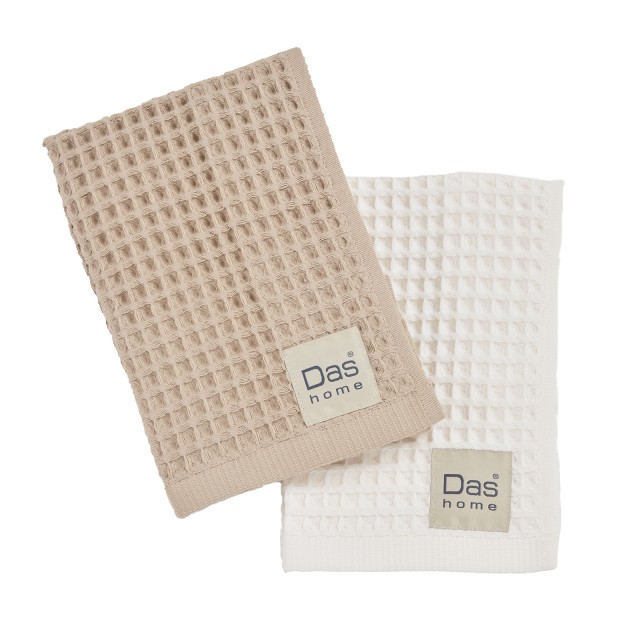 DAS HOME Σετ  2τμχ Ποτηρόπανα 40x60 σε Μπεζ και Εκρου Χρώμα 5270406...