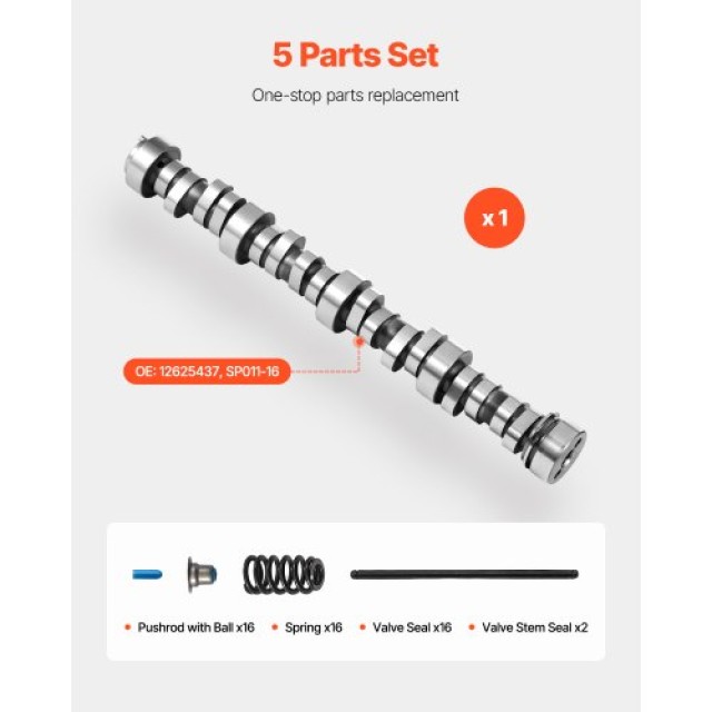 VEVOR Σετ Εκκεντροφόρου LS Truck με Ωστήρια, Ελατήρια και Σφραγίδες...