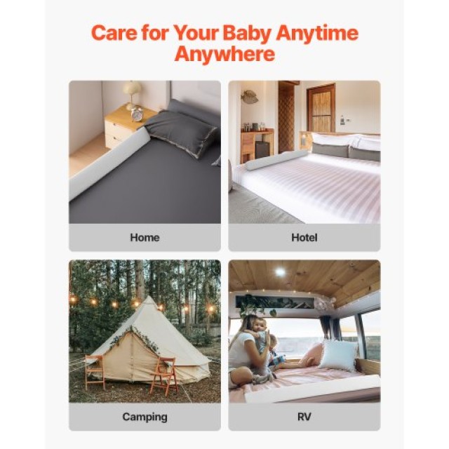 VEVOR Προστατευτικό Κρεβατιού Νηπίων 56 Αντιολισθητικό Αφρώδες Ελαφ...