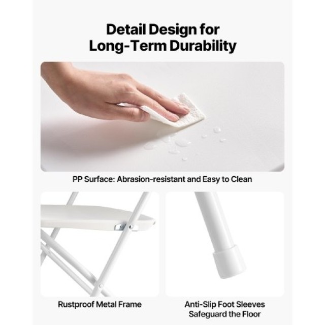 VEVOR Σετ 6 Φορητών Πλαστικών Καρεκλών με Ανθεκτικό Μεταλλικό Σκελε...