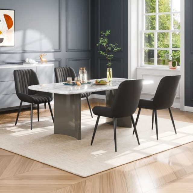 VEVOR Σετ 4 Καρεκλών Τραπεζαρίας Μαύρες JSCYXDFGBYXDG15XC001V0