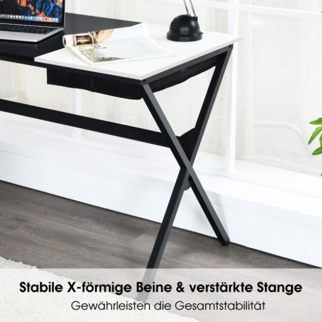 Μεταλλικό Γραφείο με Ξύλινη Επιφάνεια 120 cm x 60 cm x 73,5 cm Χρώμ...