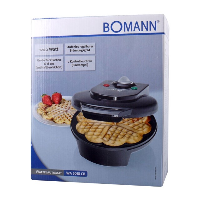 Βαφλιέρα 1200 W Χρώματος Μαύρο Bomann WA-5018CB Black
