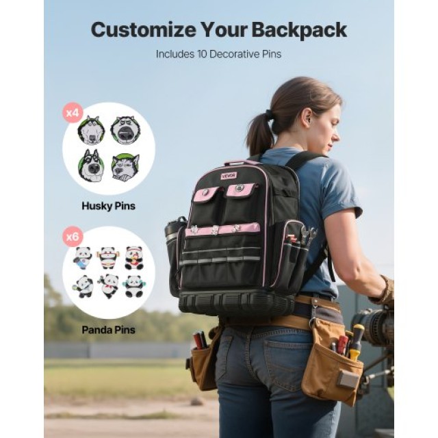 VEVOR Τσάντα Εργαλείων Ανθεκτική με 56 Θήκες για Ηλεκτρολόγους GJBB...