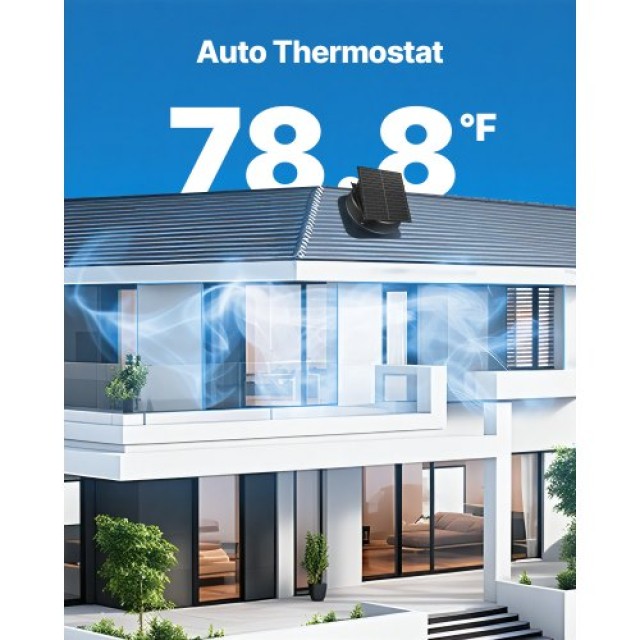 VEVOR Ηλιακός Ανεμιστήρας Εξαερισμού Σοφίτας 35W με Έξυπνο Θερμοστάτη WDPQSWDKZQYKFOL87Y3