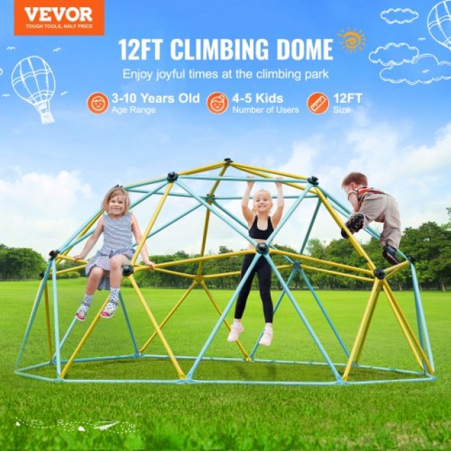 VEVOR Θόλος Αναρρίχησης 12FT για Παιδιά 3-10 Ετών, Υποστηρίζει 750LBS, Εύκολη Συναρμολόγηση  JHPDYX12FTWP89NOMV0