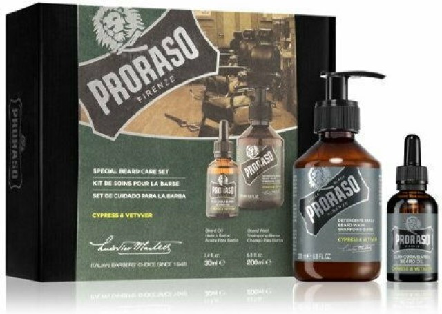 Proraso Σετ Περιποίησης για Γένια Cypress & Vetyver με Oil 30ml & S...
