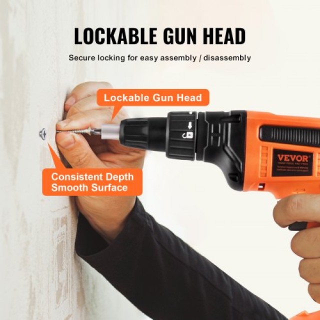 VEVOR Κατσαβίδι Γυψοσανίδας 20V, 4200RPM, Ασύρματο με 2 Μπαταρίες, ...