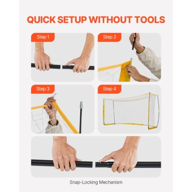 VEVOR  Φορηστό Τέρμα Ποδοσφαίρου 12x6 ft με Τσάντα Μεταφοράς  TZDZB...