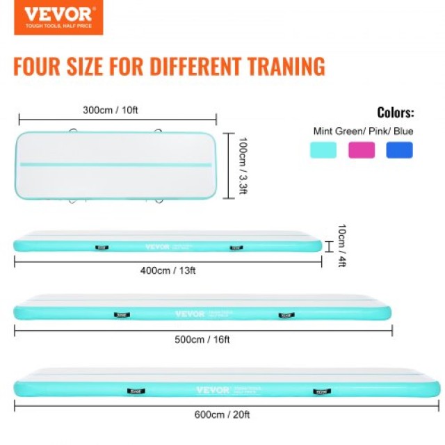 VEVOR  16FT Φουσκωτό Στρώμα Γυμναστικής με Αντλία ZFXKKFQD16FTPLJADV2