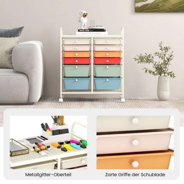 Costway Καρότσι με 12 Στοιβαζόμενα Συρτάρια και Μεταλλικό Πλαίσιο σ... Costway Καρότσι με 12 Στοιβαζόμενα Συρτάρια και Μεταλλικό Πλαίσιο σ...