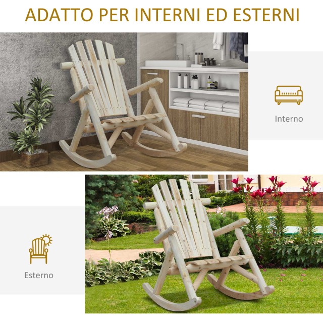 Outsunny Garden κουνιστή πολυθρόνα Adirondack Style σε ξύλο 66x96x9...