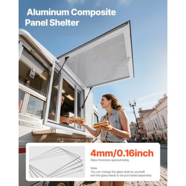 VEVOR Παράθυρο Εξυπηρέτησης με Τέντα 92x92 cm για Food Truck της VE...