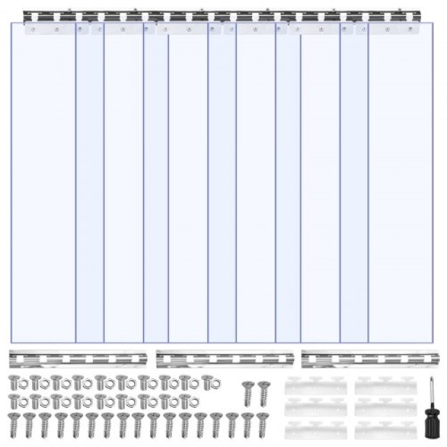 VEVOR Διαφανείς Κουρτίνες PVC 2.1μ x 0.9μ για Θερμομόνωση και Ψυκτι...