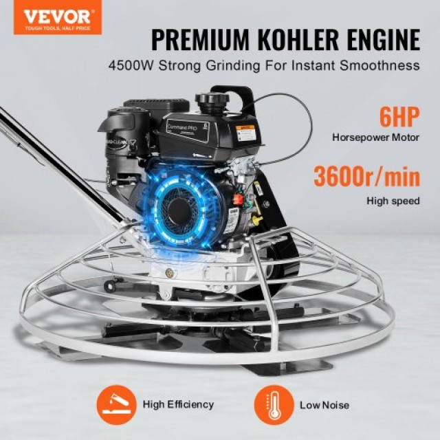 VEVOR Βενζινοκίνητο Σπάτουλα Τσιμέντου 38 6HP με Πλωτή Λεπίδα  DLMDJS36INCHFI9LMV0