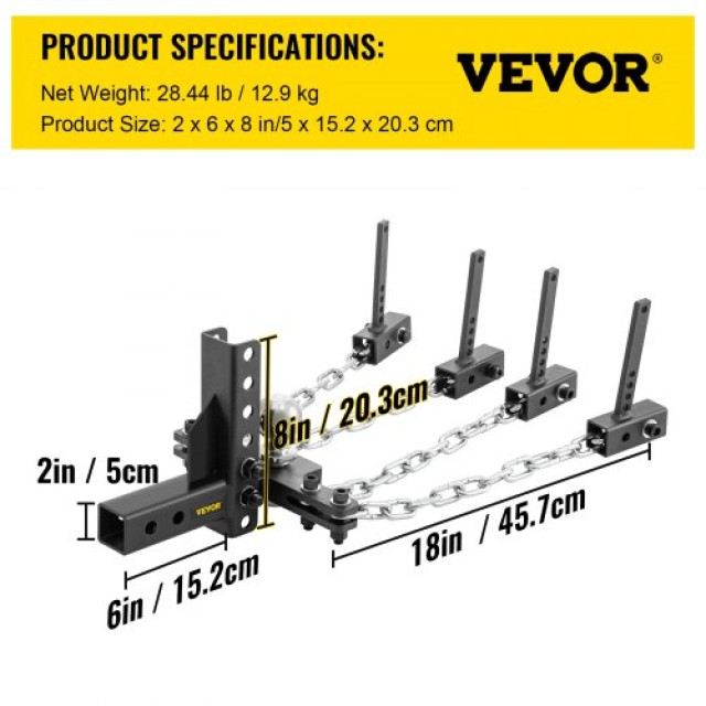 Ζυγιστικό Σύστημα Ρυμούλκησης VEVOR, 1400 lb με Έλεγχο Ταλάντωσης  LTSFPGJZZY238ISITV0