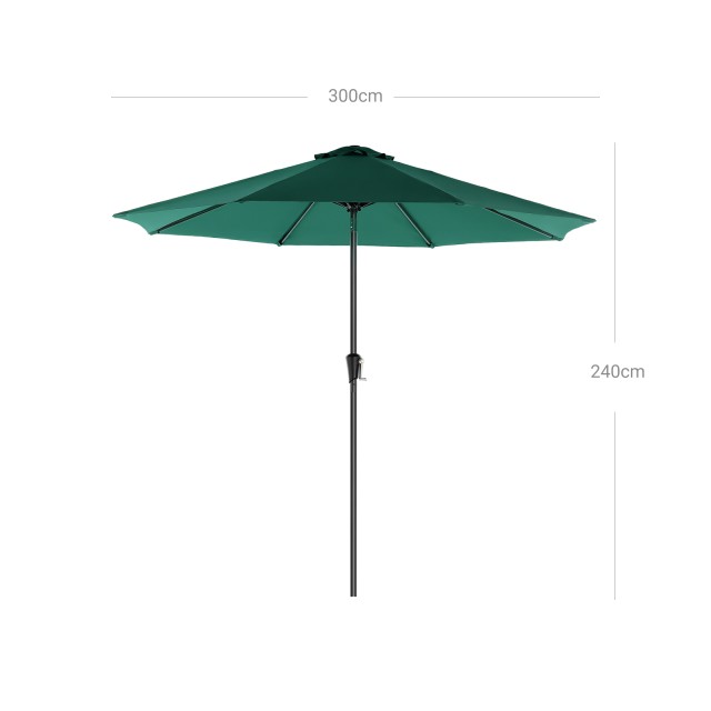 SONGMICS Ομπρέλα Κήπου  Πράσινη 290 cm GSA290G 