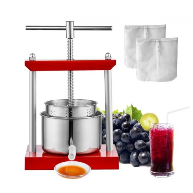 Πρέσα Φρούτων VEVOR 6L, Χειροκίνητη για Χυμούς & Λάδι  TSGJYZJBX6LT2TFWRV0